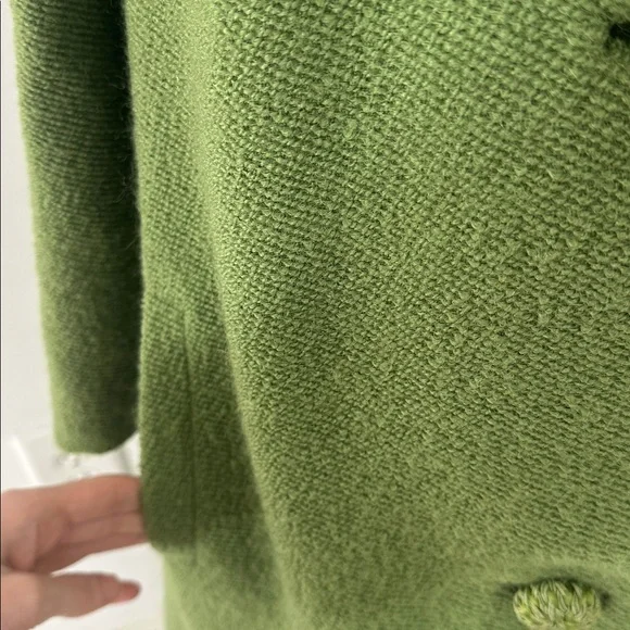 Vintage Green Wool Peacoat With Genuine Mink Collar - Picture 4 of 7